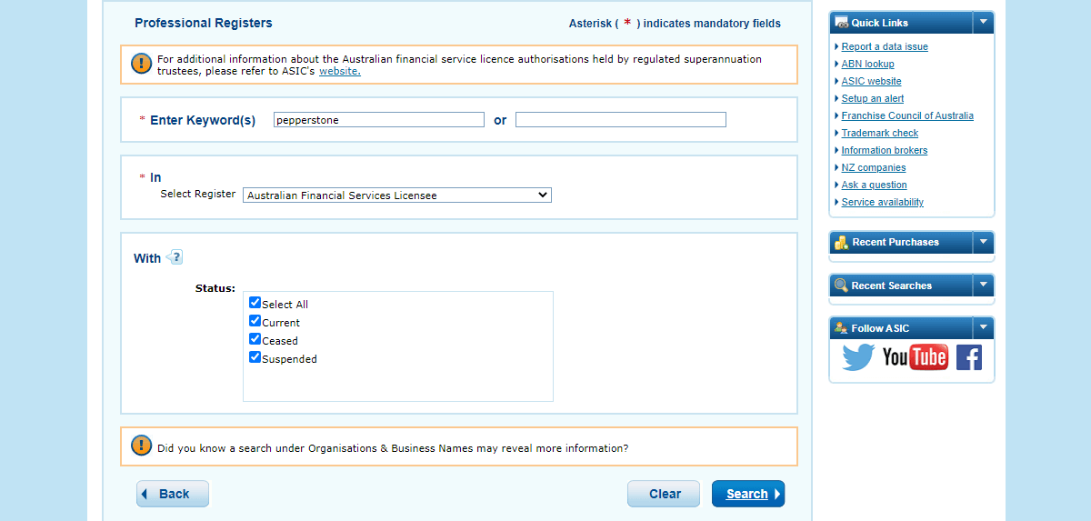 ASIC Select Register