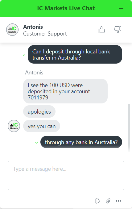 IC Market live chat