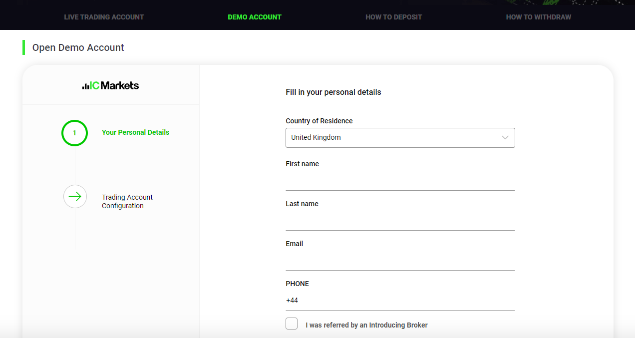 IC Markets demo account