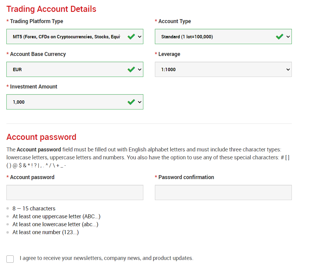 XM Demo account