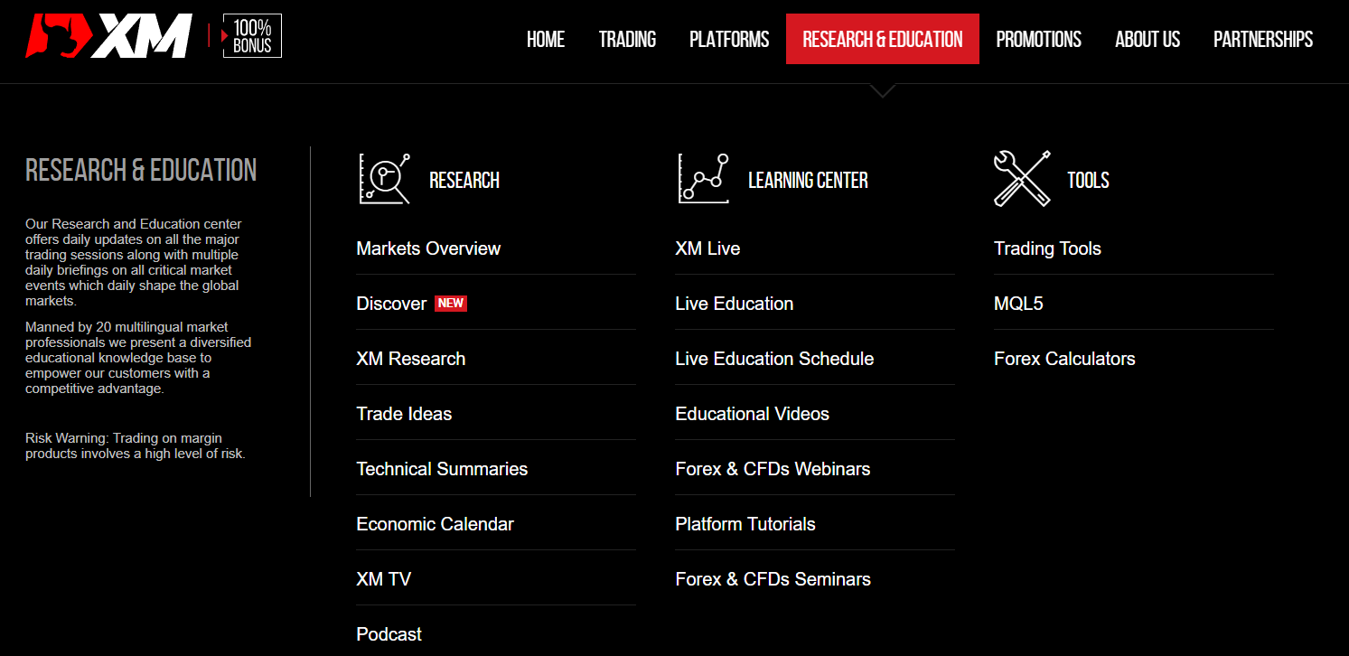 XM Research and Education tools