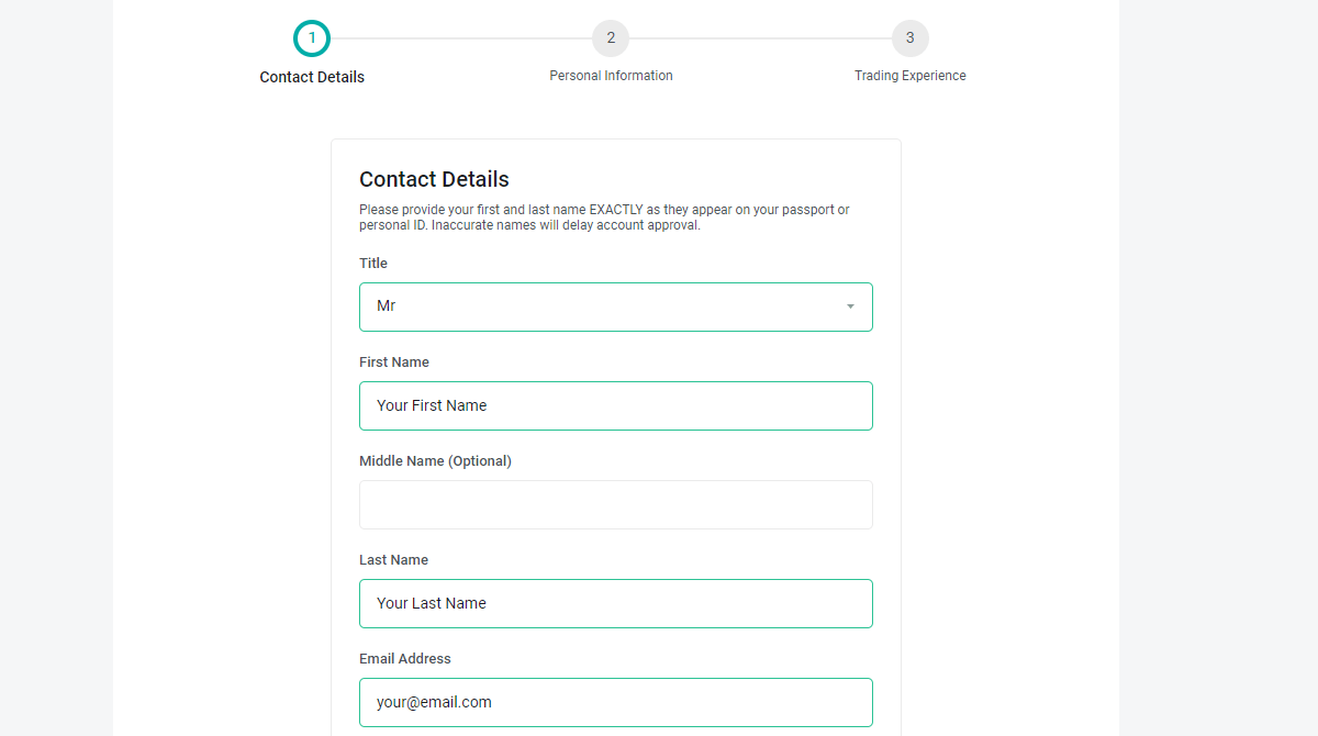 FXPesa Singup Contact Details