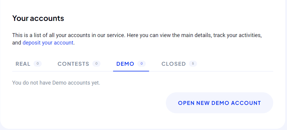 OctaFX demo account