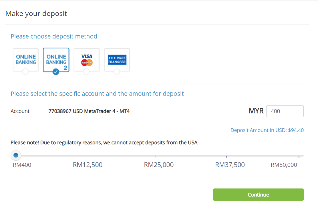 AvaTrade MYR local bank transfer