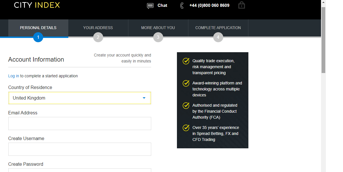 City Index Open Account