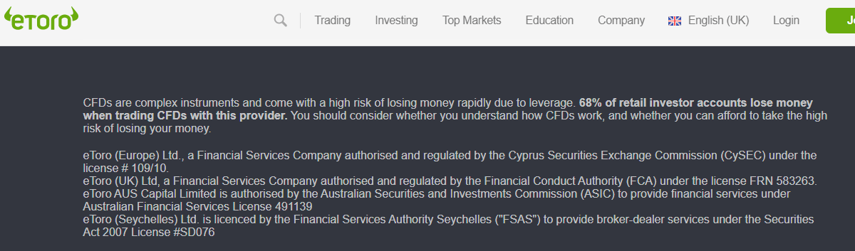 eToro FCA Regulation