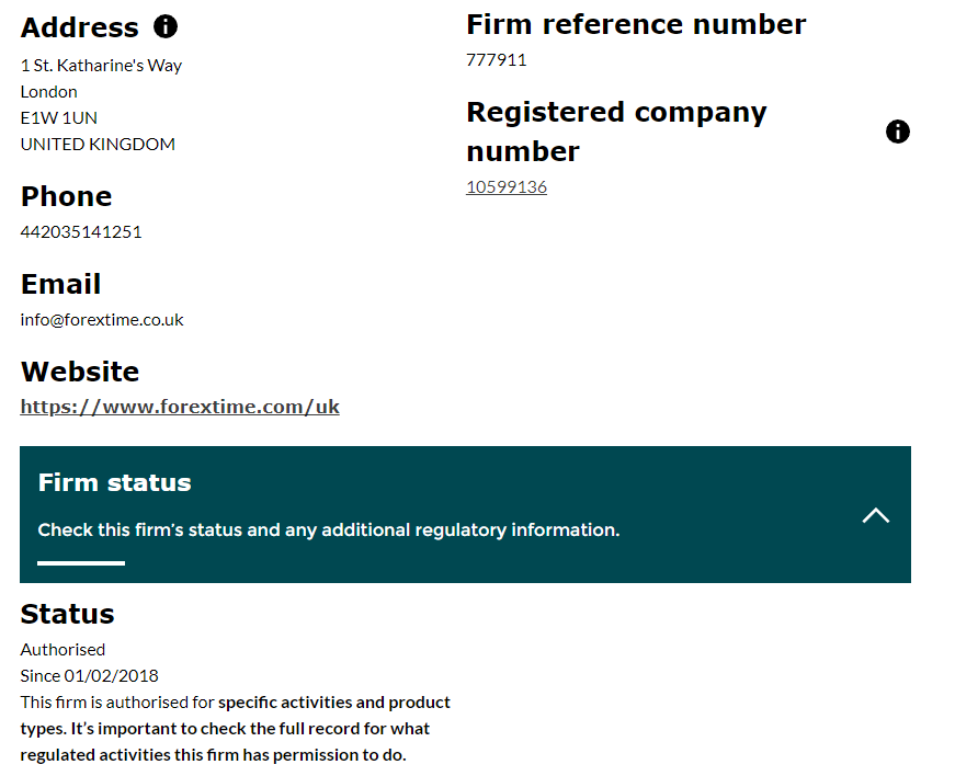 FXTM FCA license