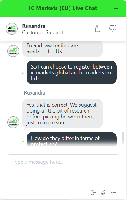 IC Markets live chat
