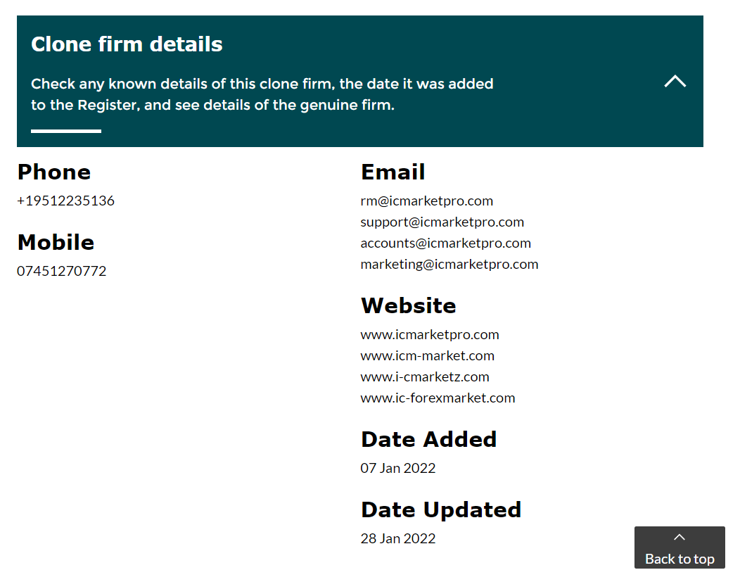 IC Markets clone firms