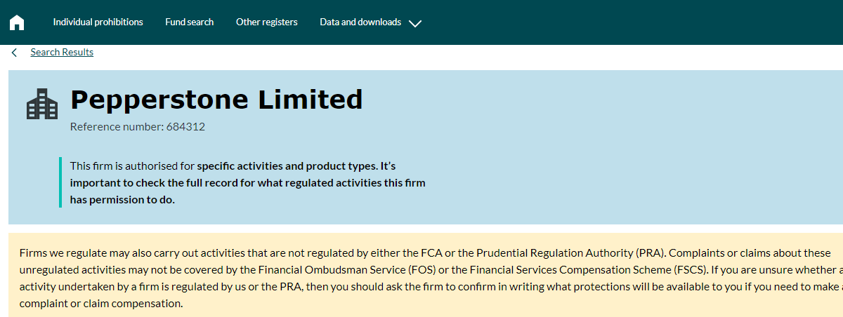 Pepperstone FCA Regulation Number