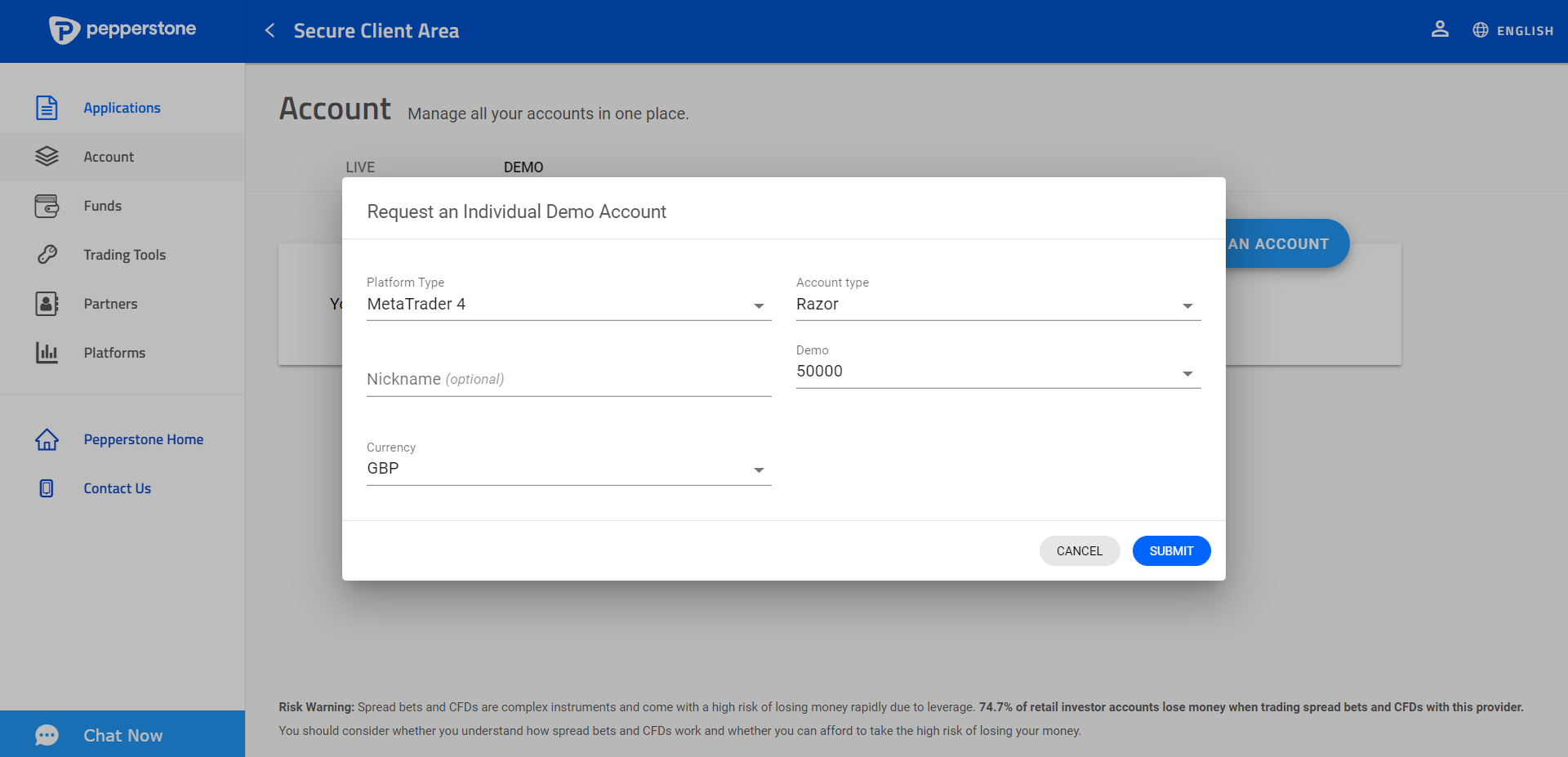 Pepperstone demo account UK