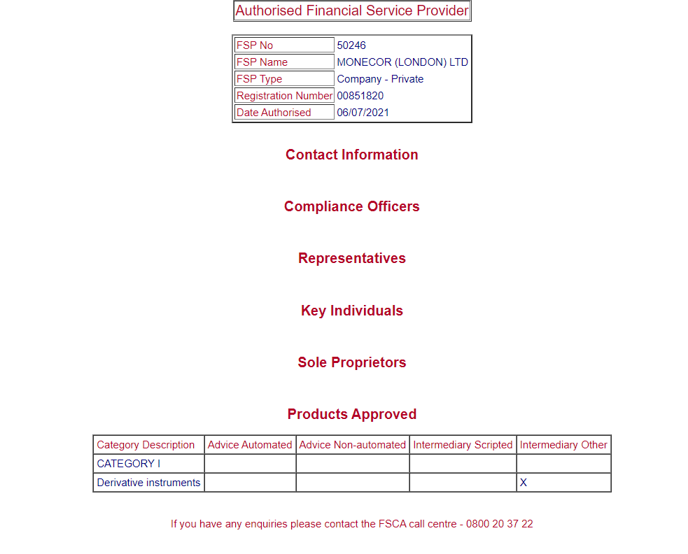 OvalX FSCA license