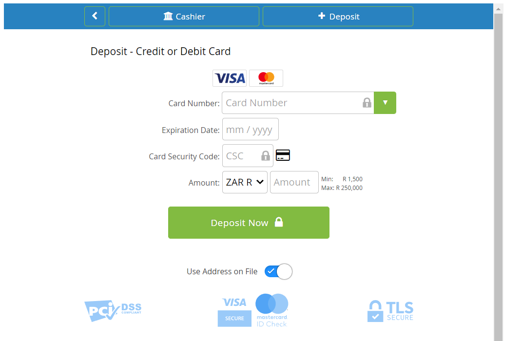 AvaTrade Debit & credit card Deposit method