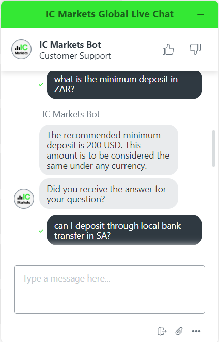 IC Markets live chat